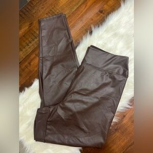 Offline by Aerie Real Luxe Faux Leather Hi Rise Leggings XL Brown